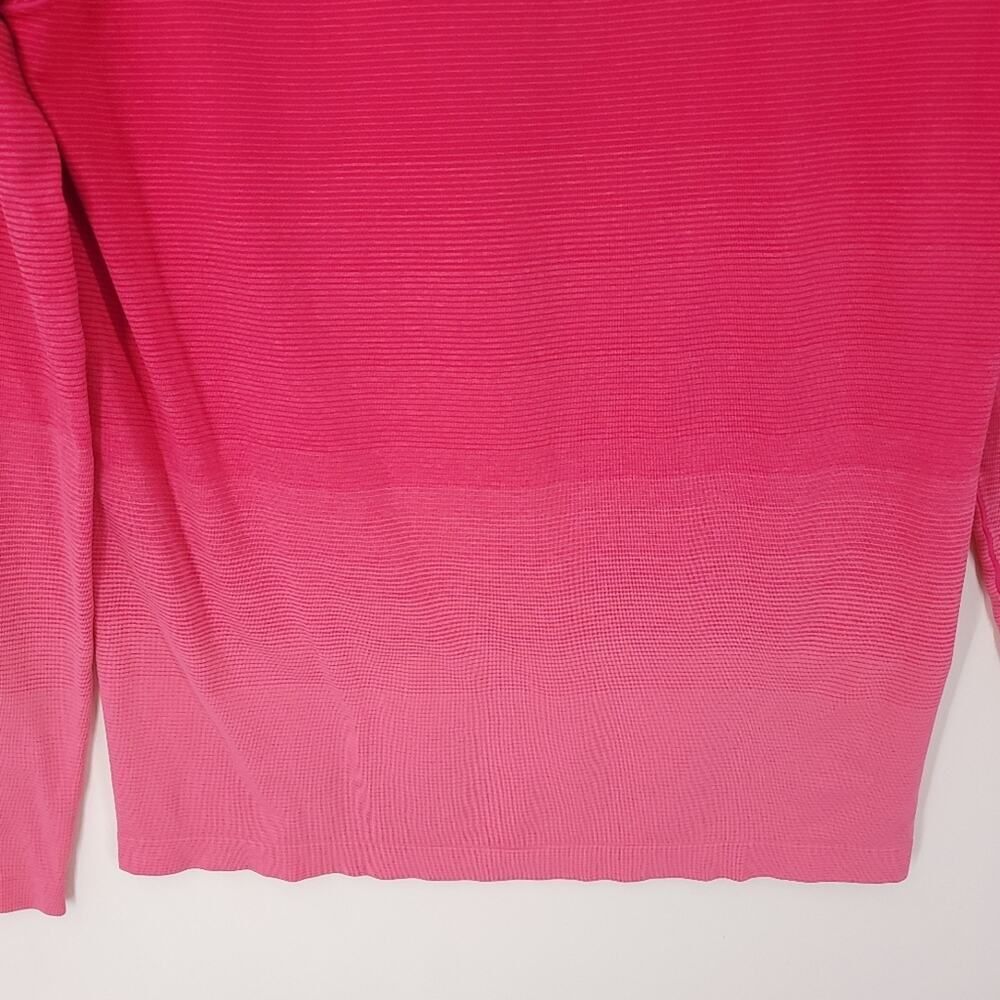 Brooks Pink Ribbed Running Top LG - Picture 9 of 13